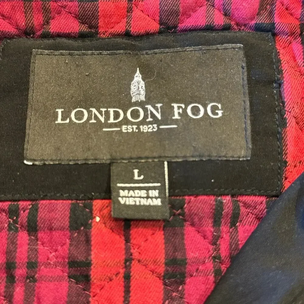 London Fog Women’s Large Black Hooded Full Zip Jacke/Coat with Flannel Lining - Picture 3 of 11